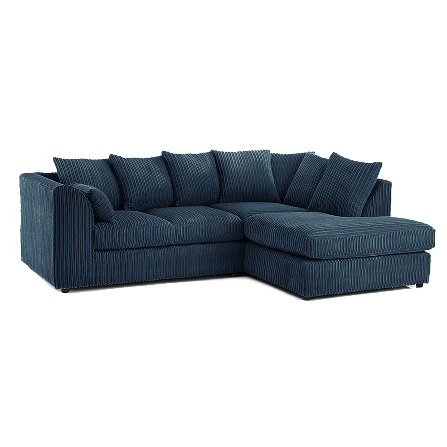 Luxor Cord Fabric 4 Seater Corner Sofa Scatter Back