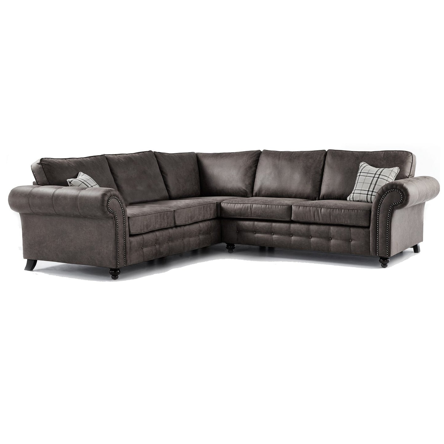 Oakland 5 Seater Leather Corner Sofa Chesterfield Style