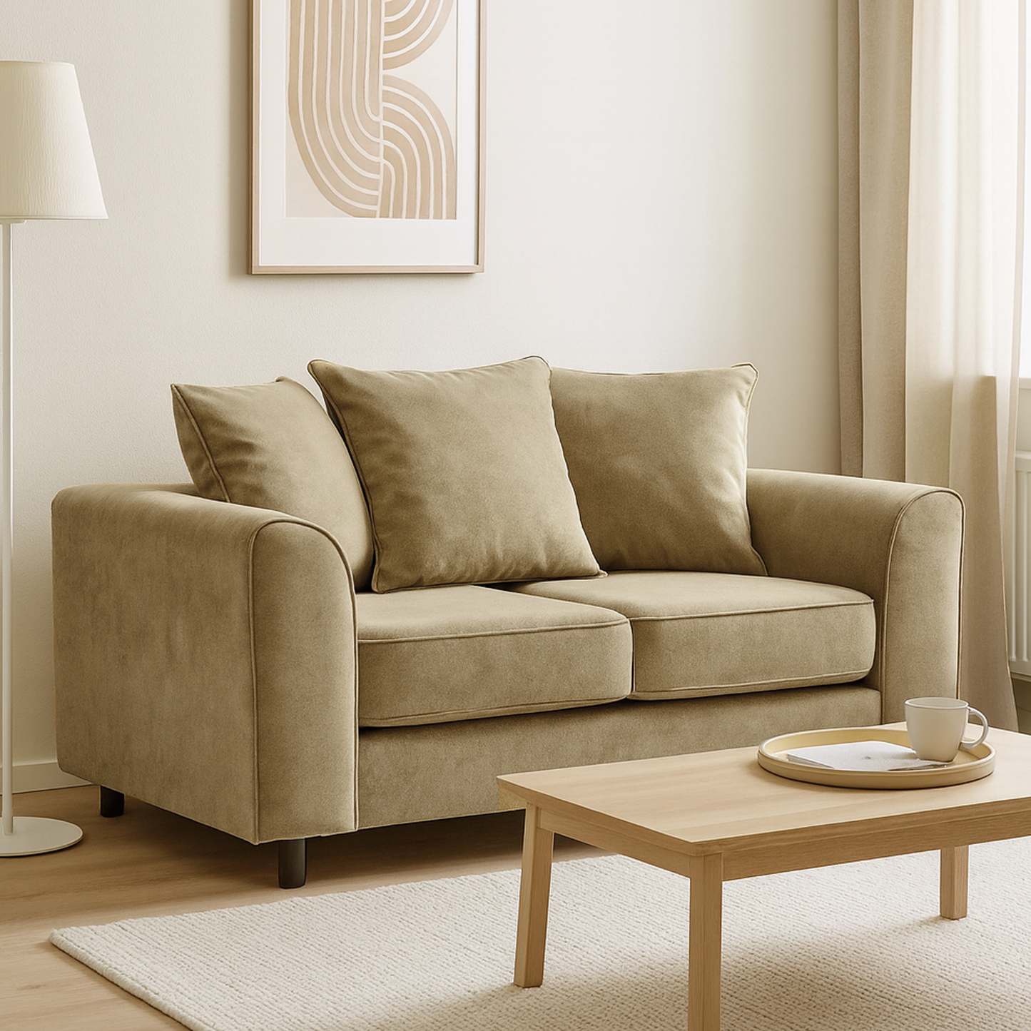 Brooklyn Full Foam Plush Velvet 2 seater