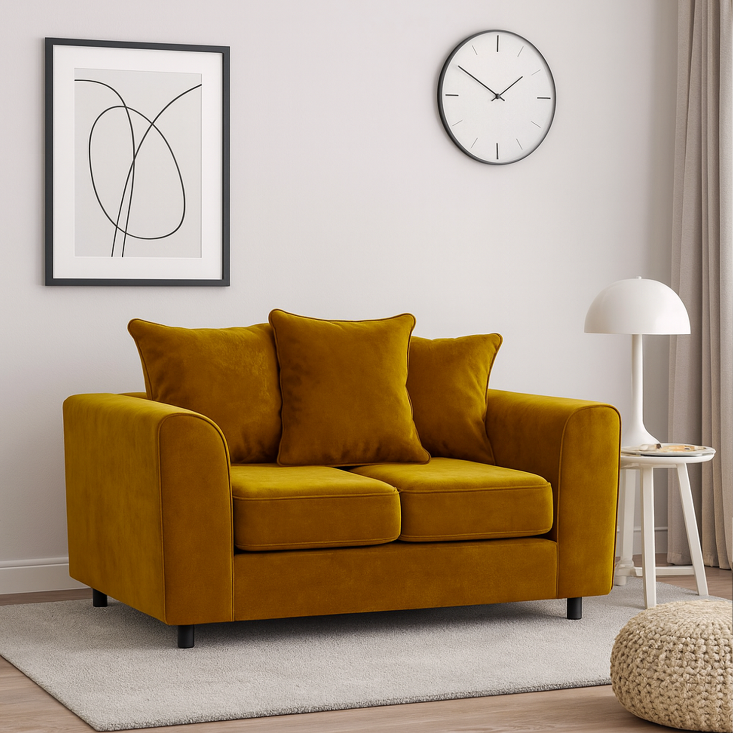 Brooklyn Full Foam Plush Velvet 2 seater