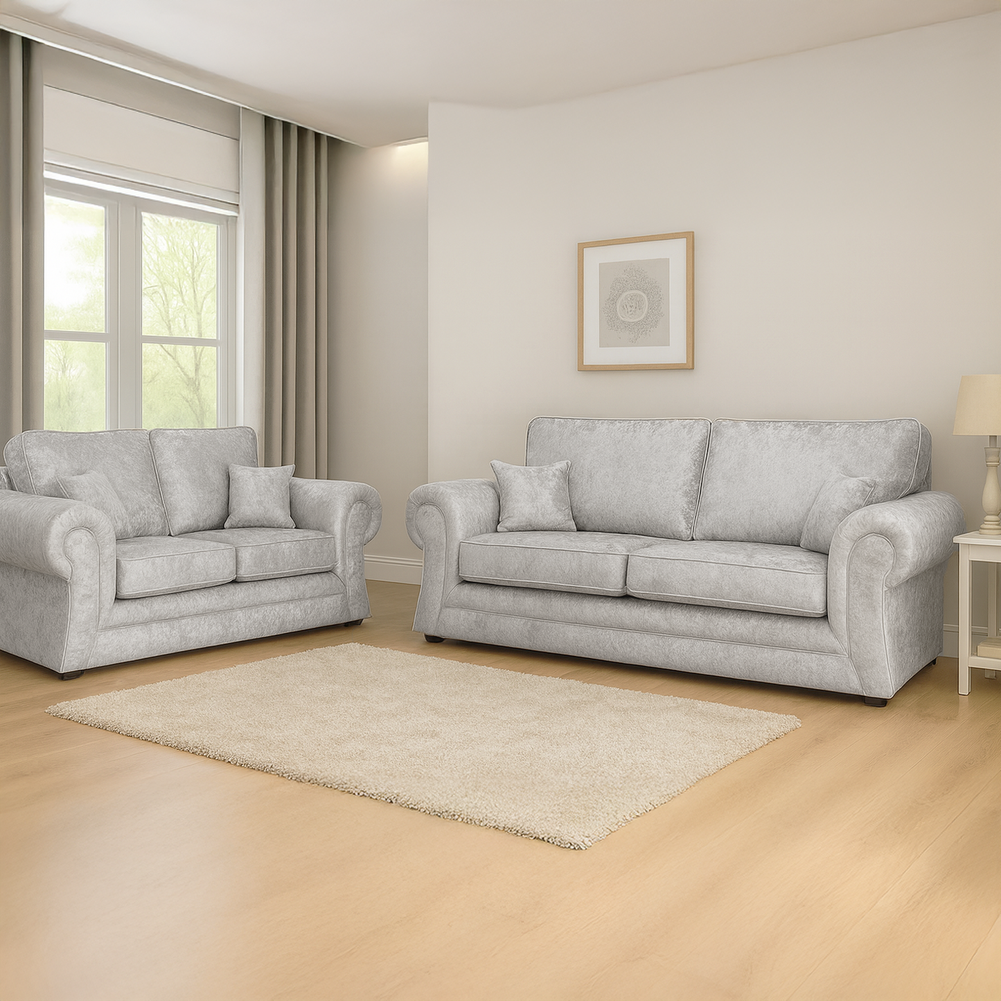 Chelsea Crushed Velvet Full Back Sofa Suite