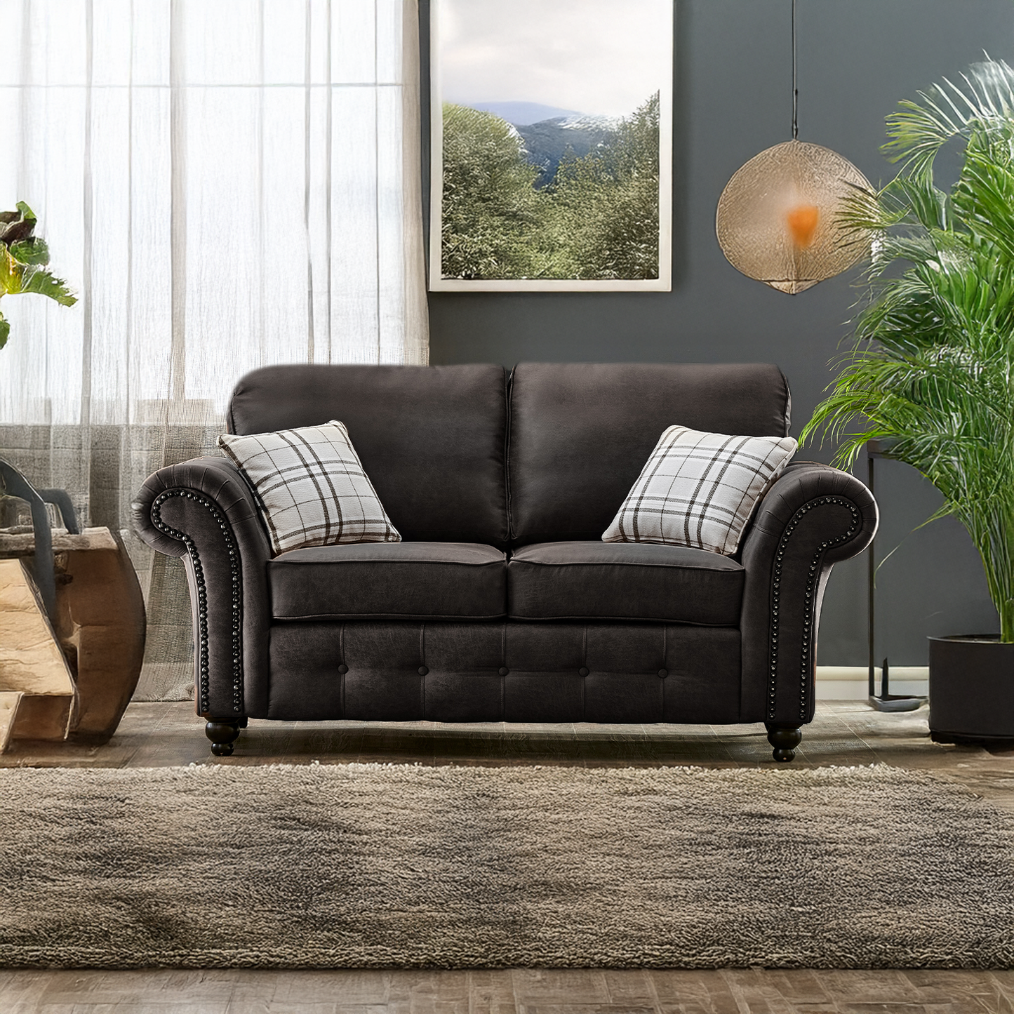 Oakland Chesterfield Leather 2 Seater Sofa