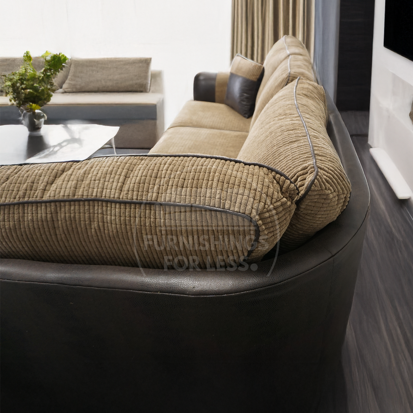Portland Mixed Fabric Cord 5 Seater Corner Sofa