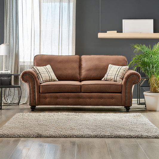 Oakland Chesterfield Leather 3 Seater