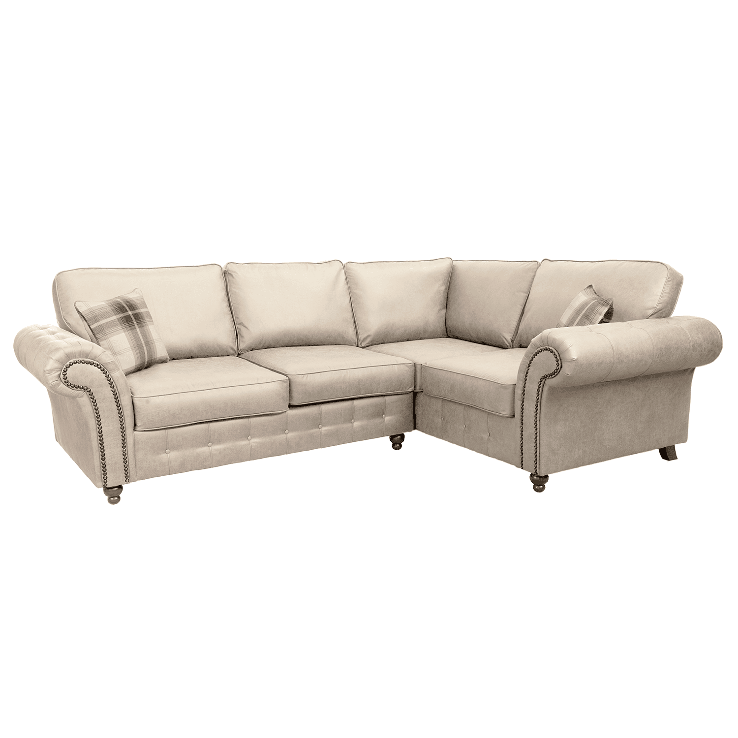 Oakland Marble Leather 4 Seater Corner Sofa