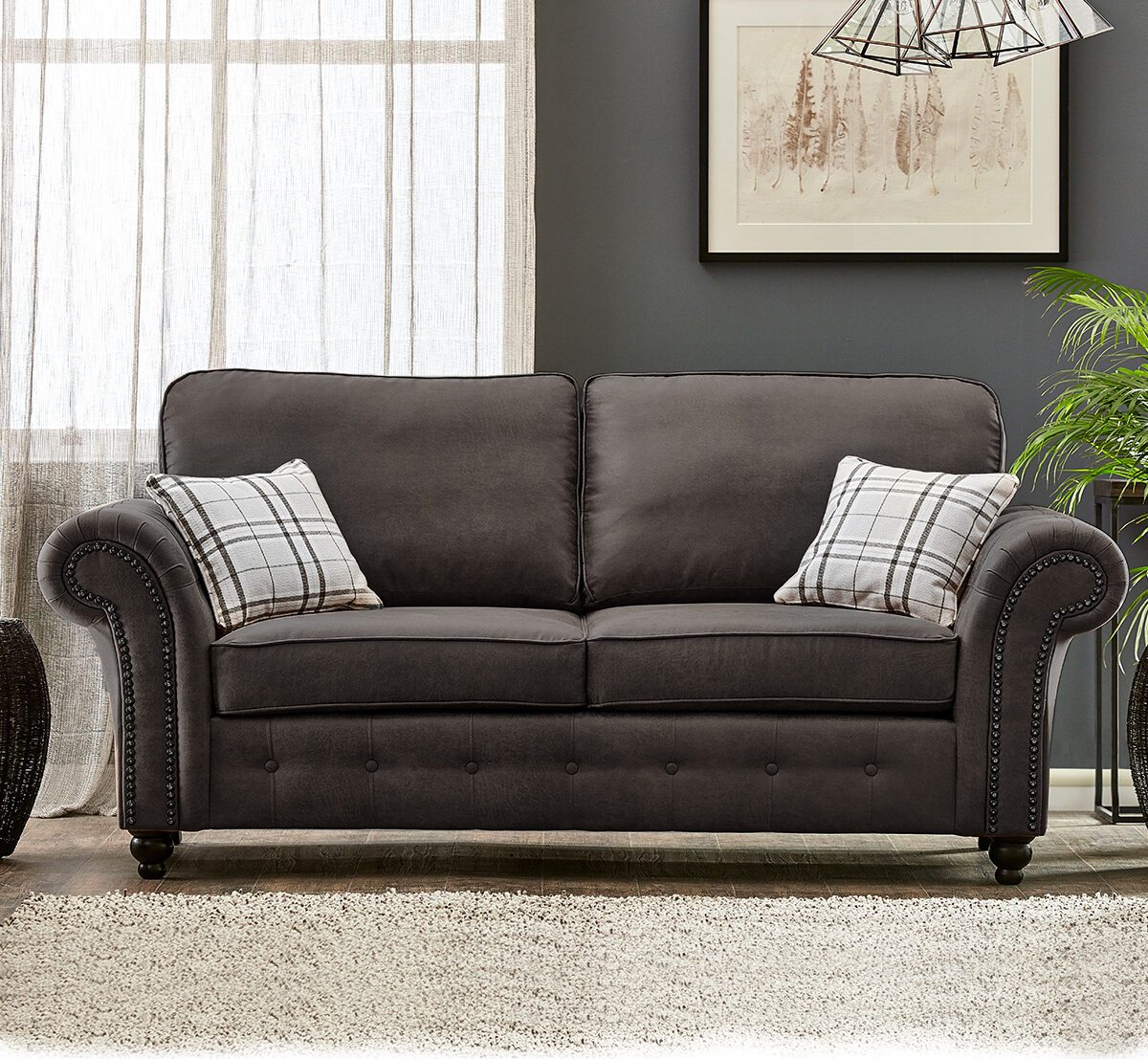 Oakland Chesterfield Leather Sofa Suite 3 + 2 - 3
