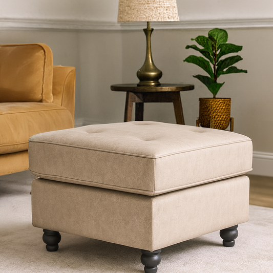 Oakland Marble Leather Footstool
