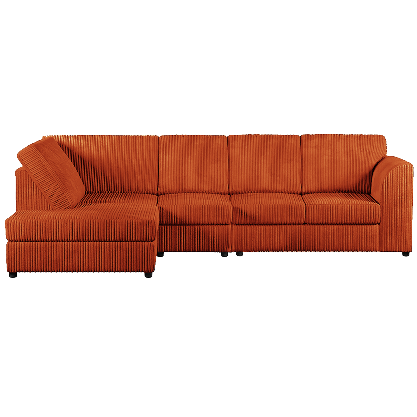 Luxor Full Cord Fabric 5 Seater Corner Sofa Full Back