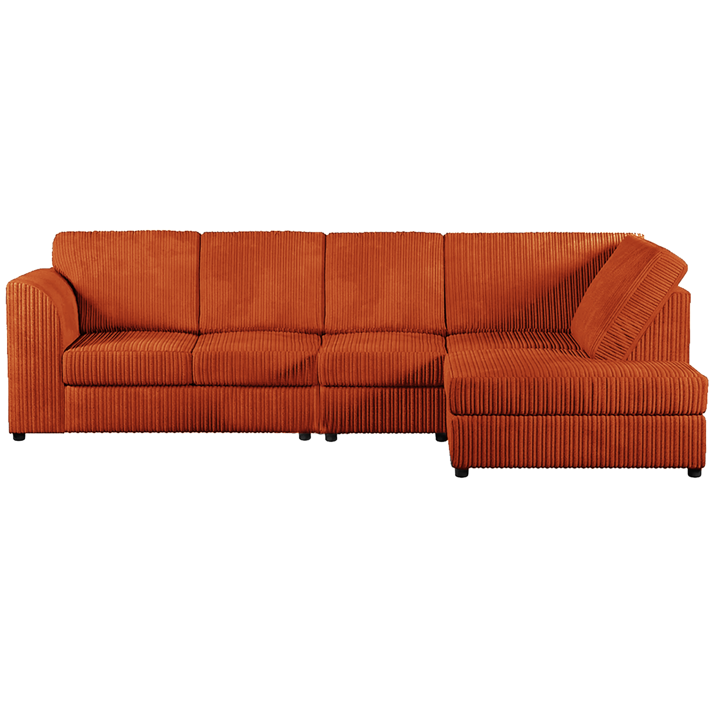 Luxor Full Cord Fabric 5 Seater Corner Sofa Full Back