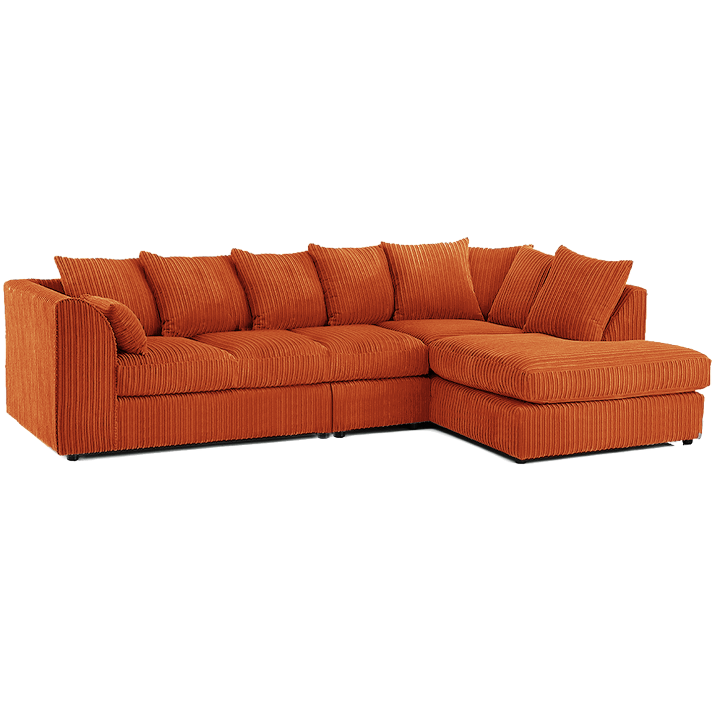 Luxor Full Cord Fabric 5 Seater Corner Sofa Scatter Back