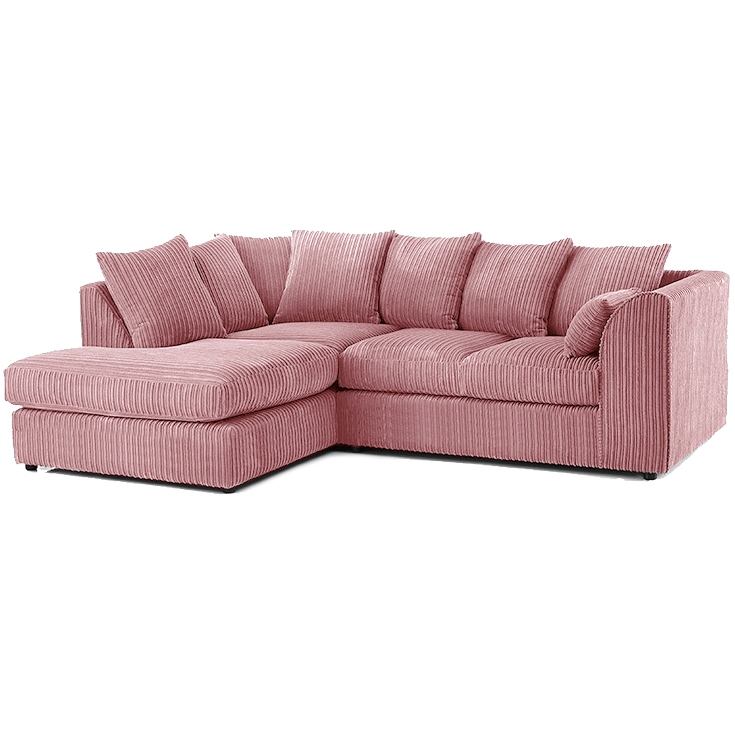 Luxor Cord Fabric 4 Seater Corner Sofa Scatter Back