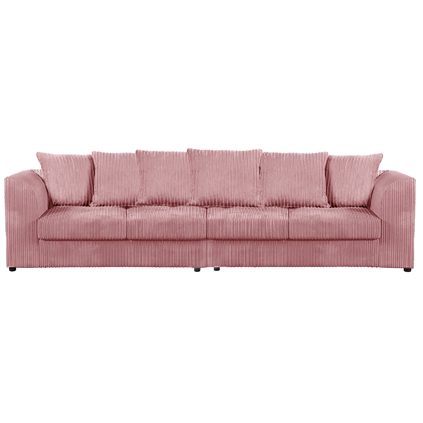 Luxor Cord Long Fabric 4 Seater - Scatter back