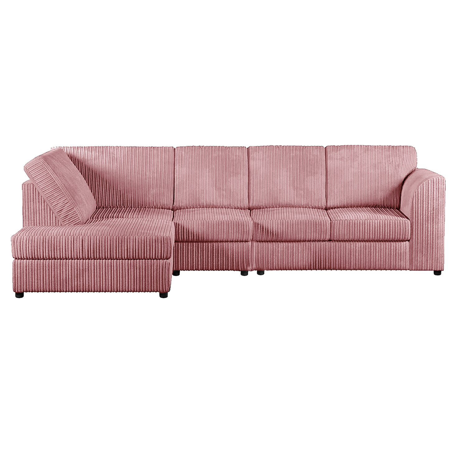 Luxor Full Cord Fabric 5 Seater Corner Sofa Full Back
