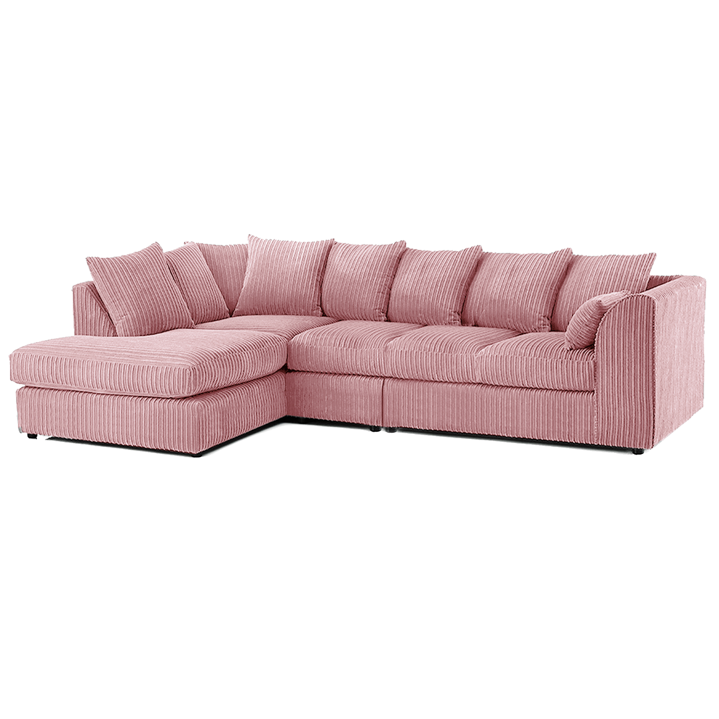Luxor Full Cord Fabric 5 Seater Corner Sofa Scatter Back