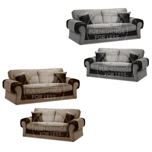 Portland Mixed Fabric Sofa Suite