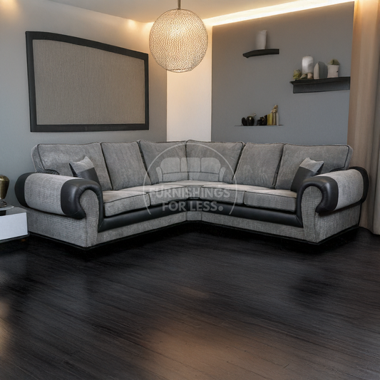 Portland Mixed Fabric Cord 5 Seater Corner Sofa