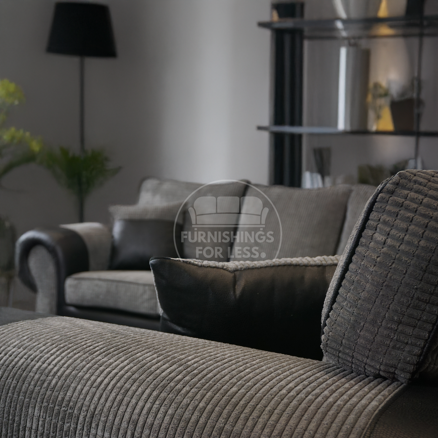 Portland Mixed Fabric Cord 5 Seater Corner Sofa