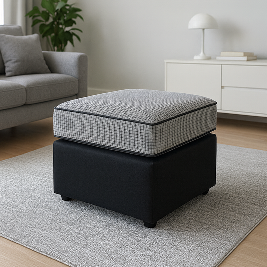 Portland Mixed Fabric Footstool