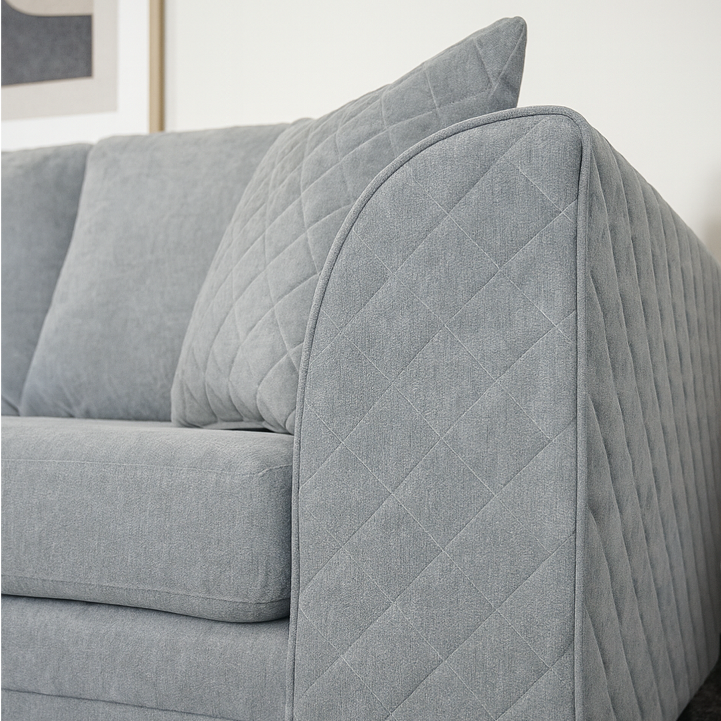 Quilted Full Fabric Chenille Sofa Suite