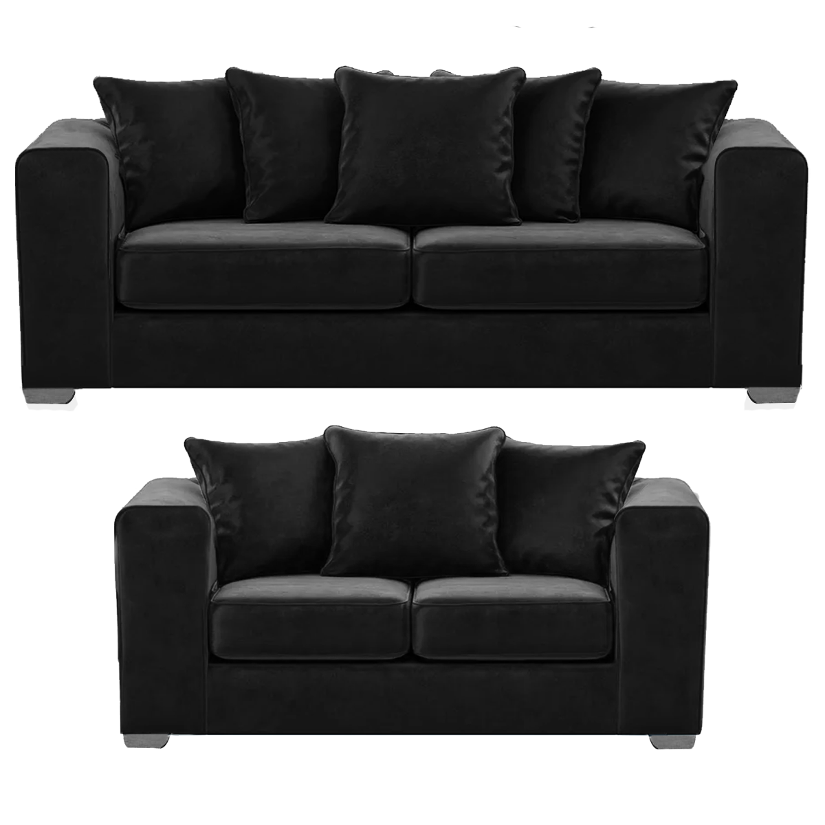 Ella Plush Velvet Fabric 3 + 2 Seater Sofa Suite