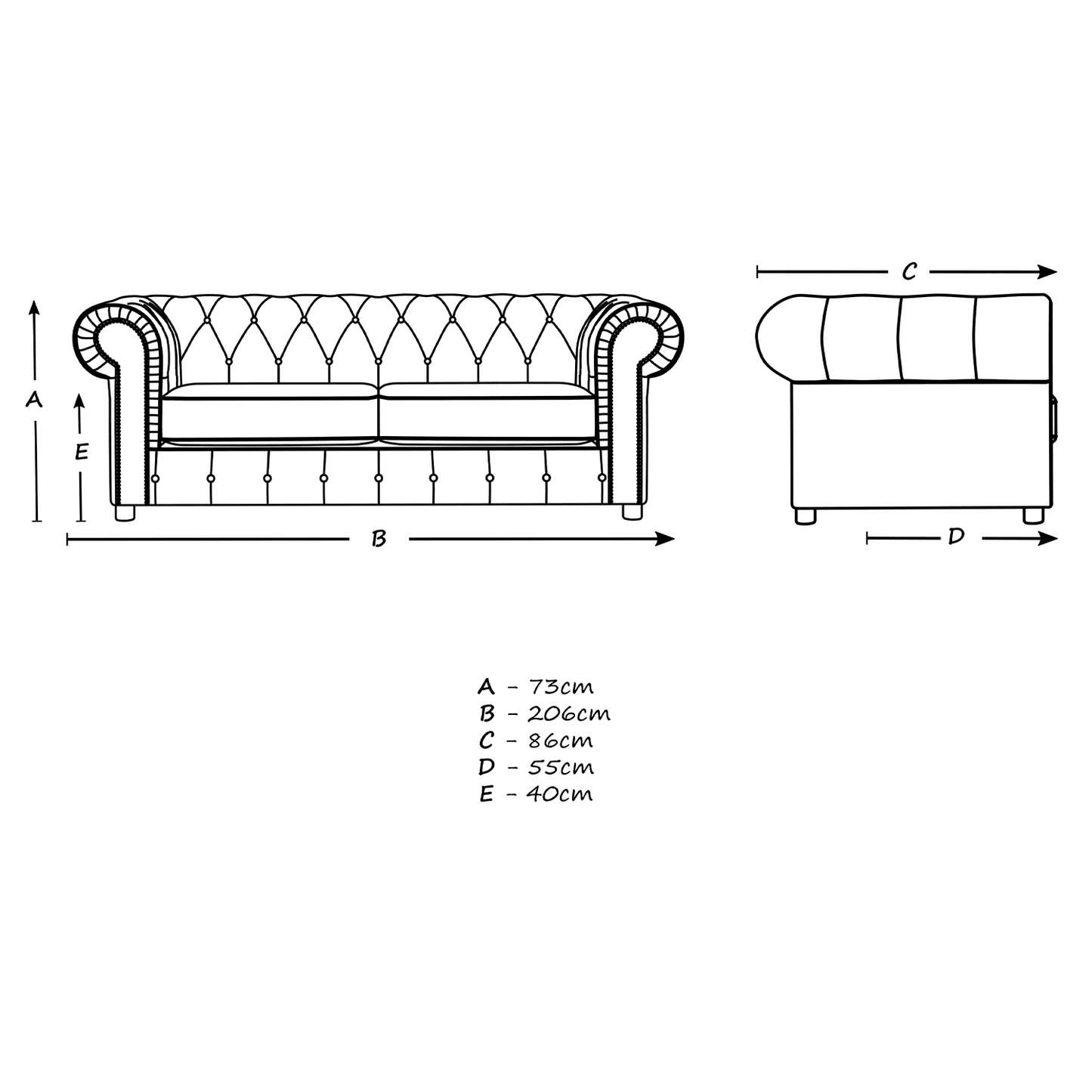 Ashbourne Chesterfield Plush Velvet 3 Seater - 2