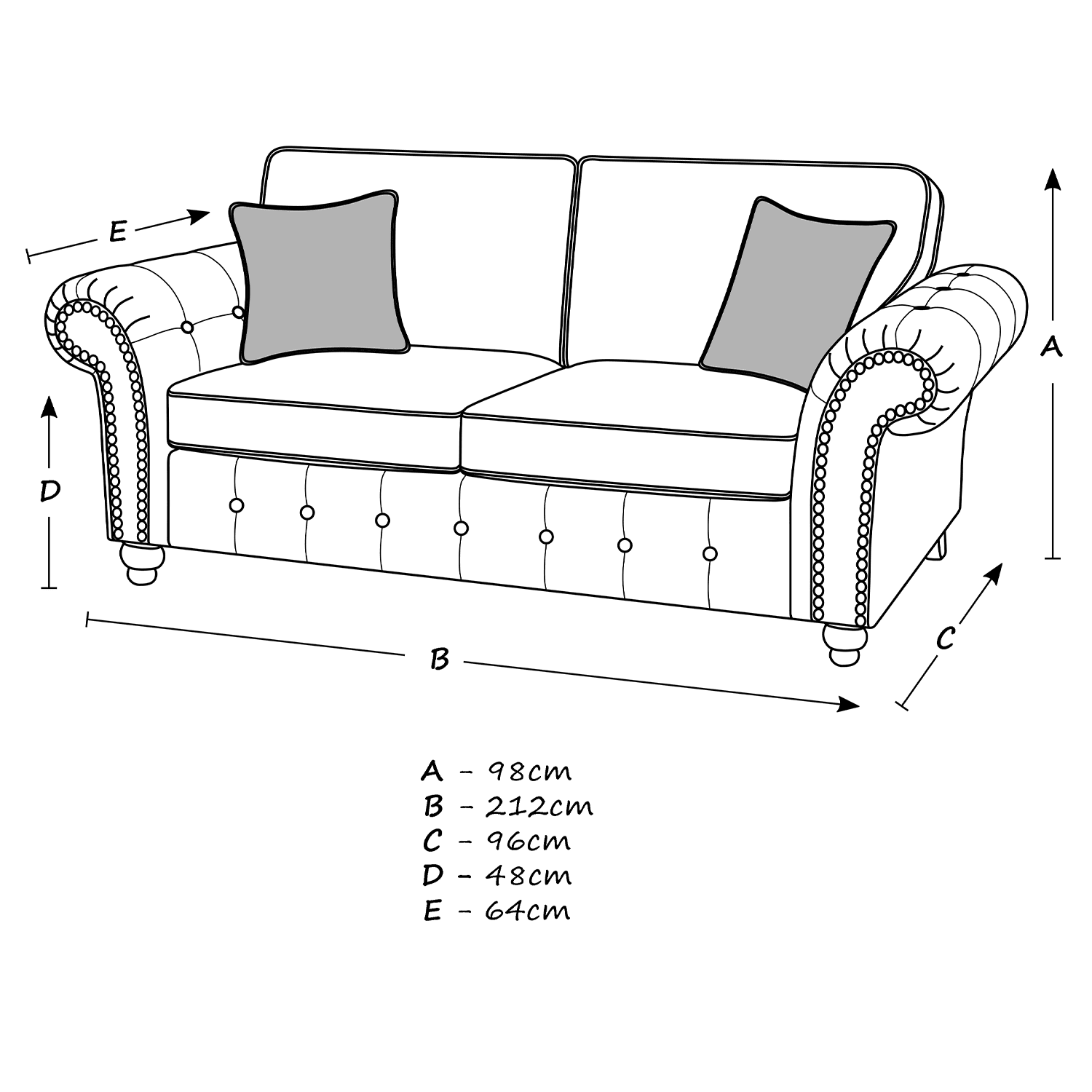 Oakland Marble Leather Sofa Suite - 2
