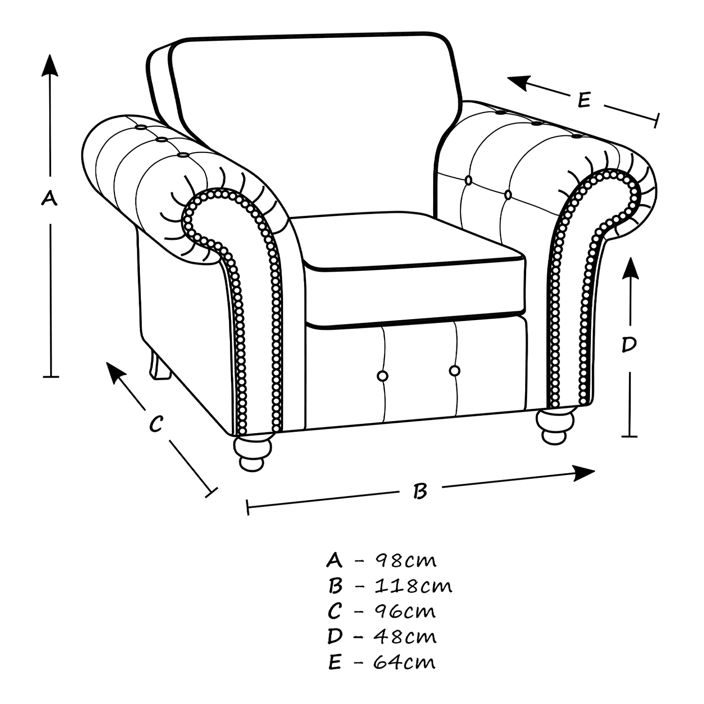 Oakland Marble Leather Armchair - 2