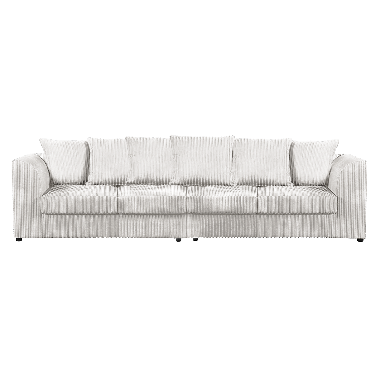 Luxor Cord Long Fabric 4 Seater - Scatter back