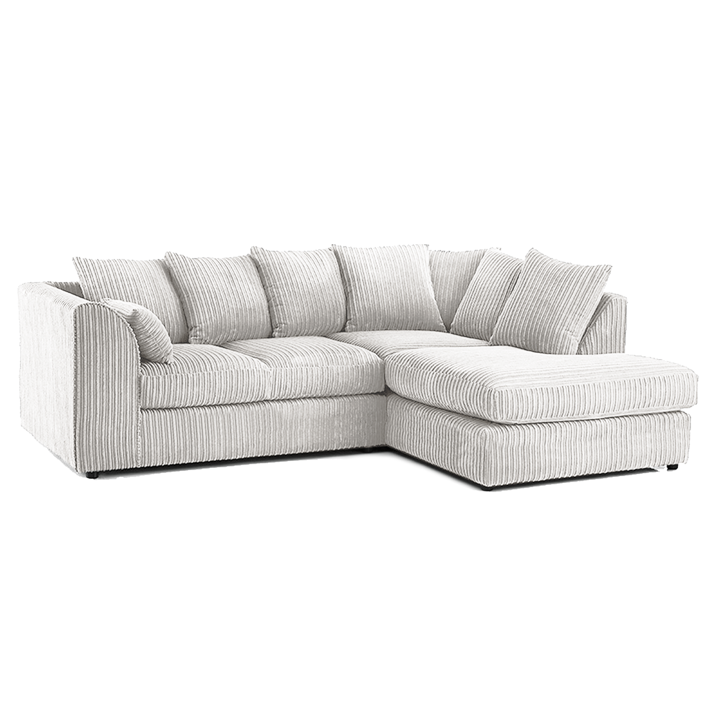 Luxor Cord Fabric 4 Seater Corner Sofa Scatter Back