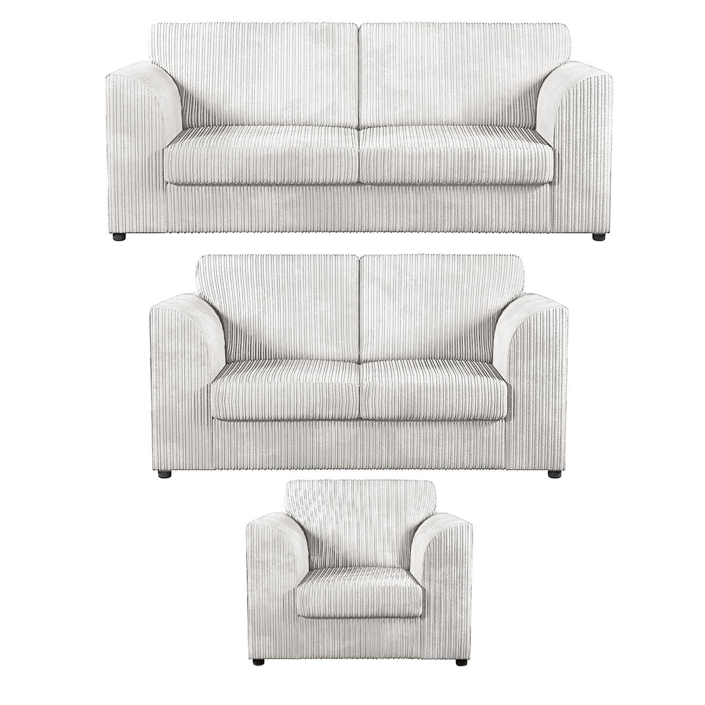 Luxor Full Jumbo Cord 3 Piece Suite - Full Back