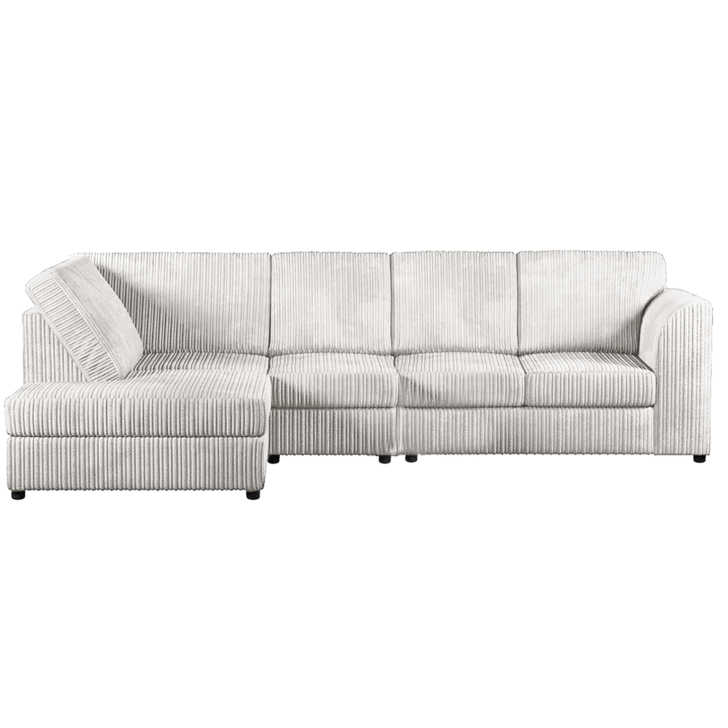 Luxor Full Cord Fabric 5 Seater Corner Sofa Full Back
