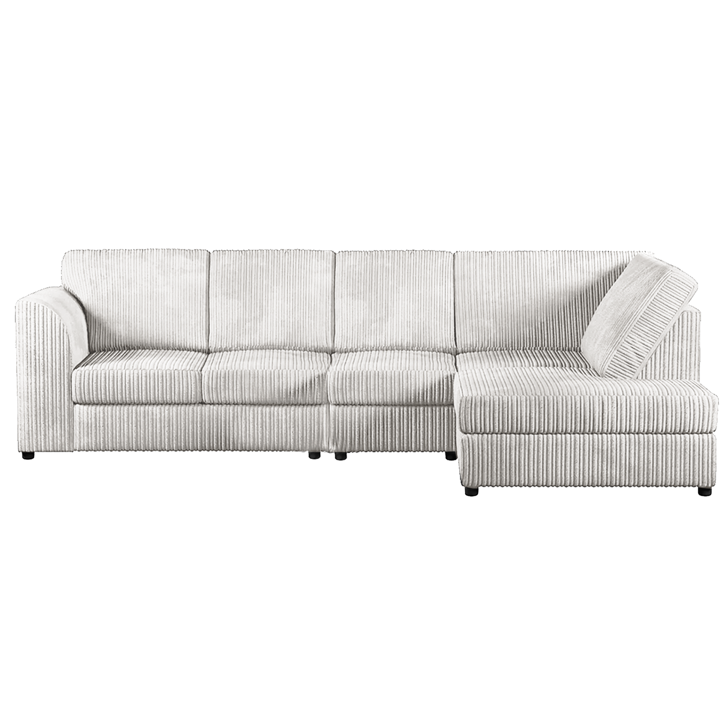 Luxor Full Cord Fabric 5 Seater Corner Sofa Full Back