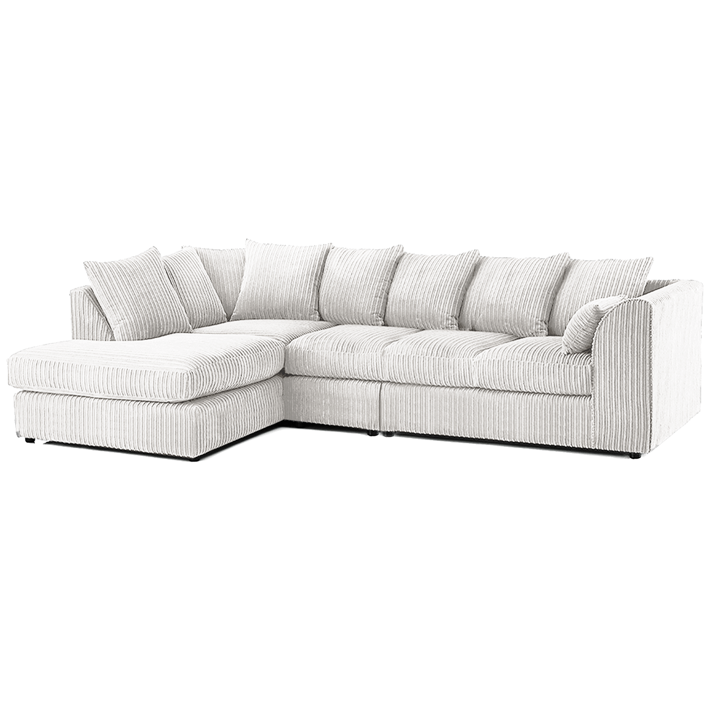 Luxor Full Cord Fabric 5 Seater Corner Sofa Scatter Back