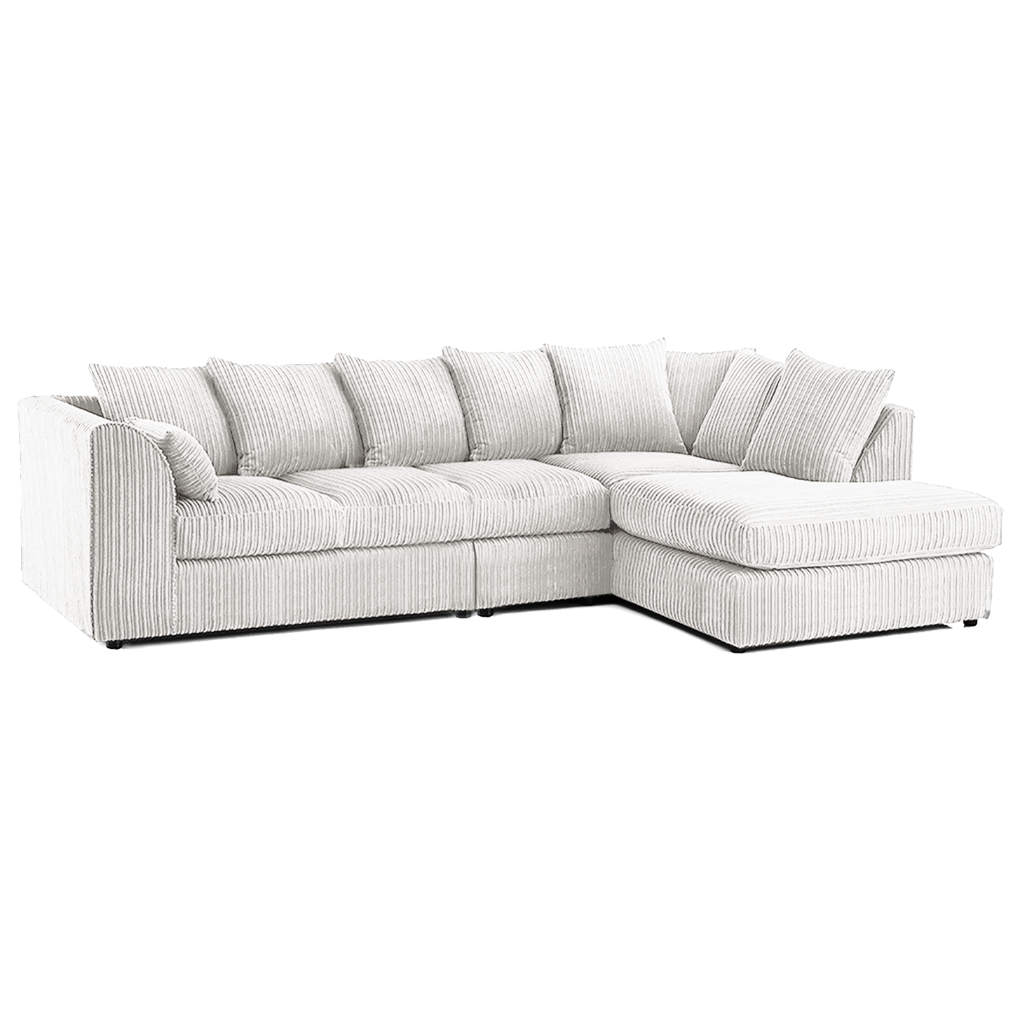 Luxor Full Cord Fabric 5 Seater Corner Sofa Scatter Back
