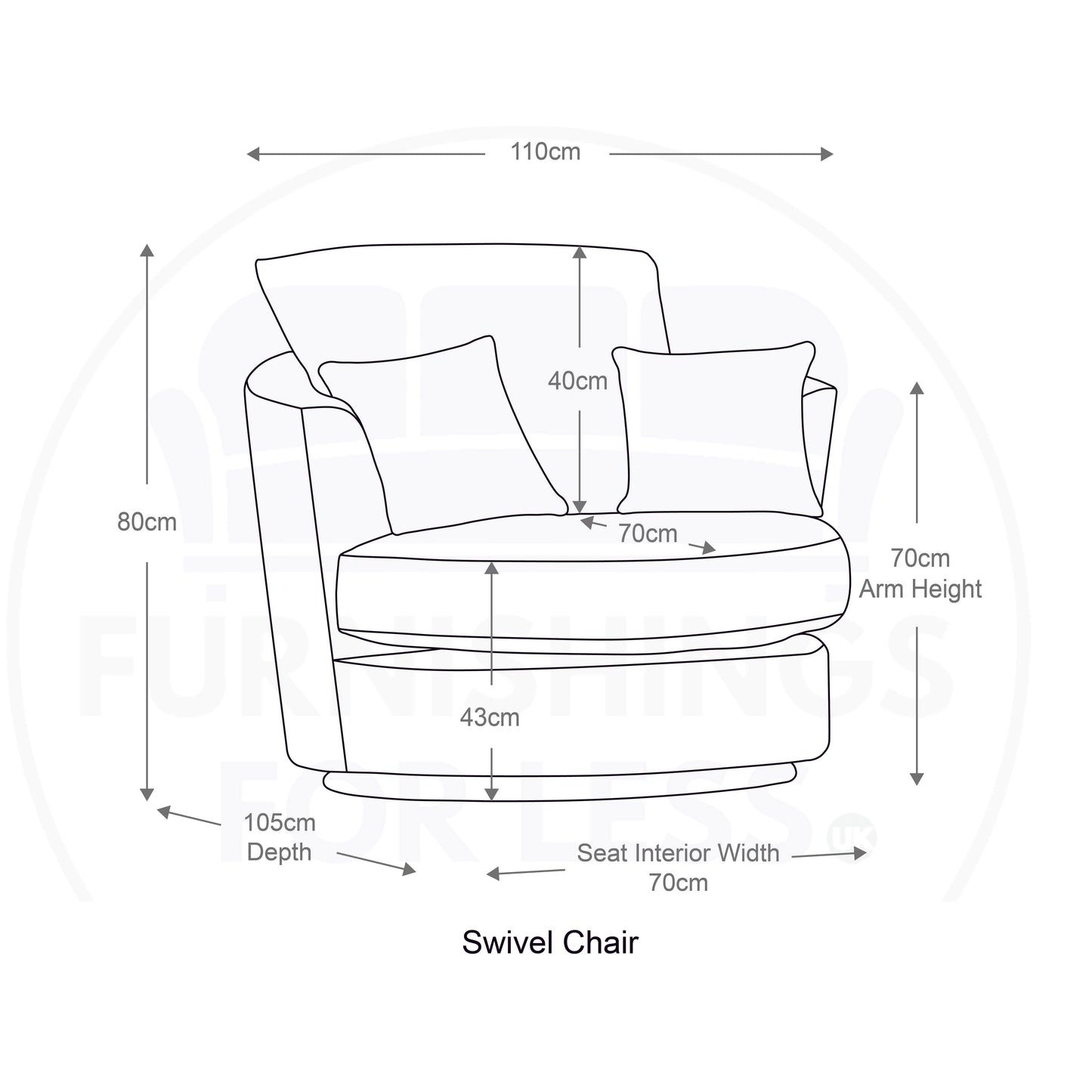 Byron Dundee Chenille Fabric Swivel Chair - 3