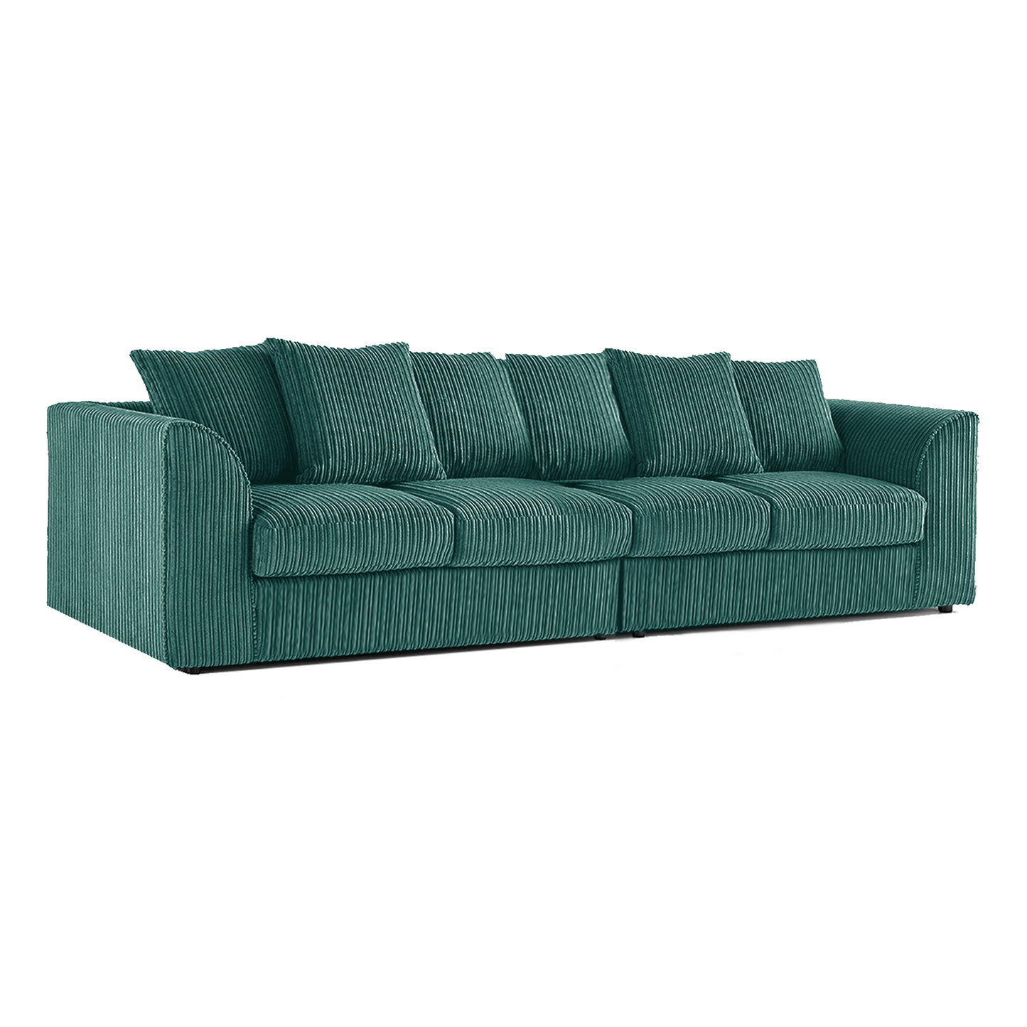 Luxor Cord Long Fabric 4 Seater - Scatter back