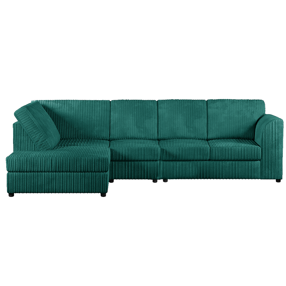 Luxor Full Cord Fabric 5 Seater Corner Sofa Full Back