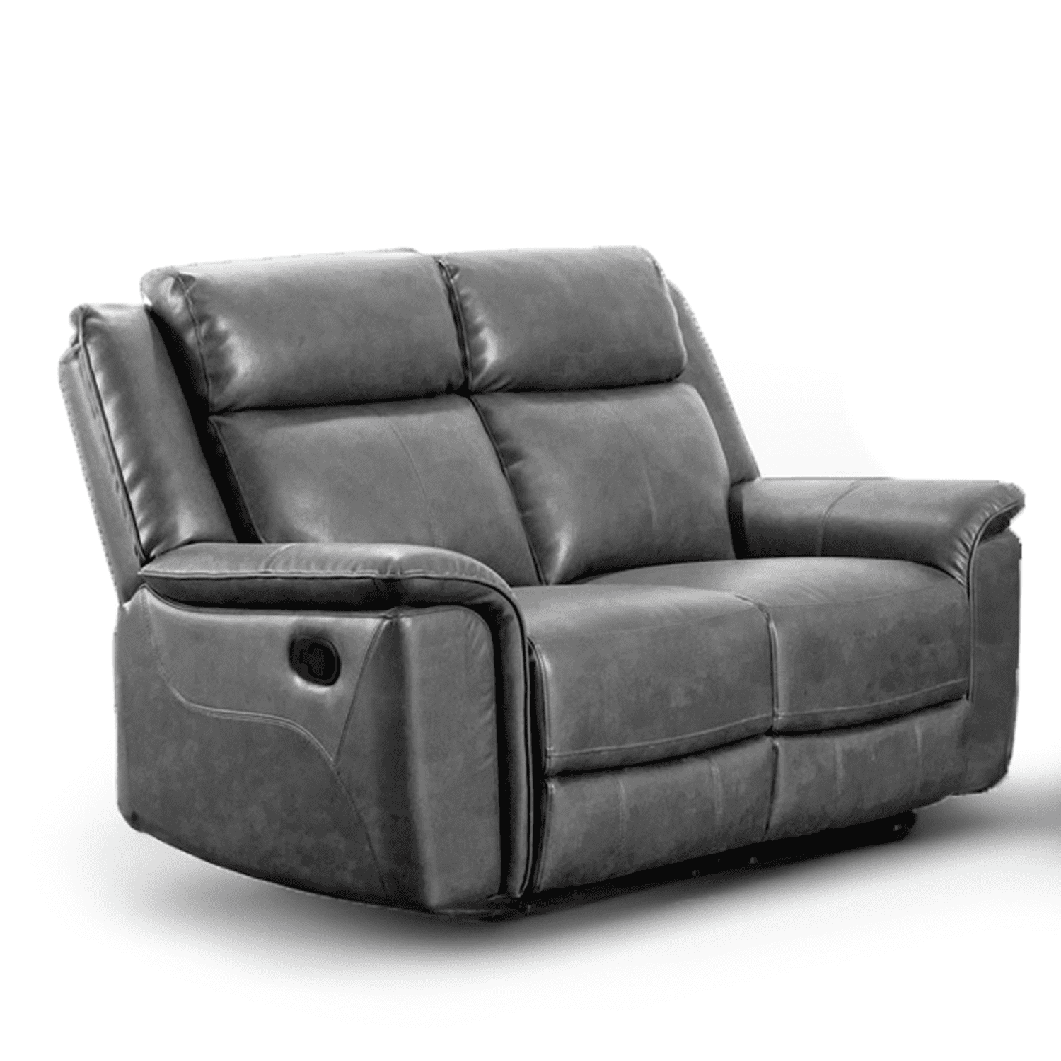 Toronto Reclining Leather-Like 2 Seater Sofa Black or Grey