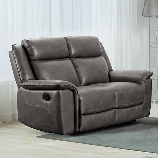 Toronto Reclining Leather-Like 2 Seater Sofa Black or Grey