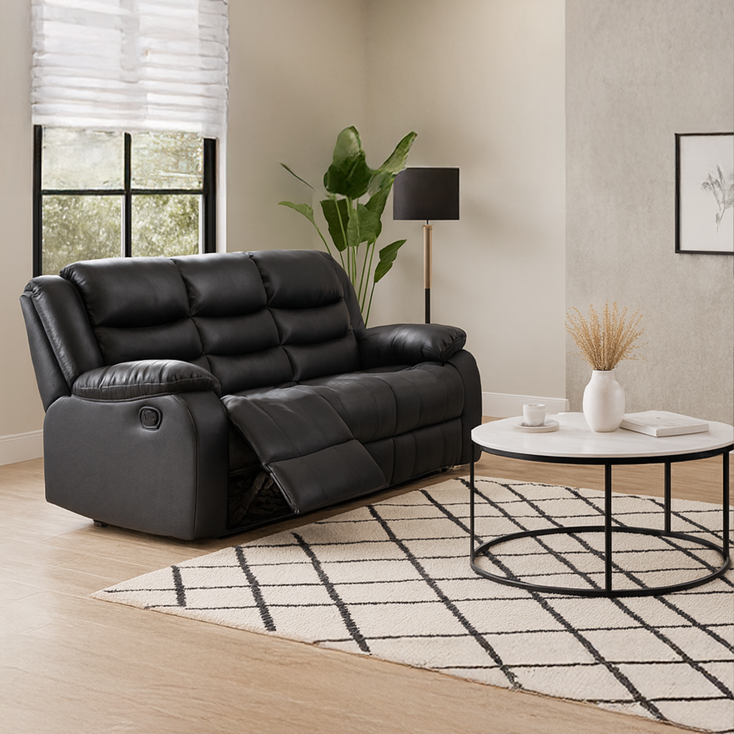 Venice Leather Reclining 3 Seater Sofa