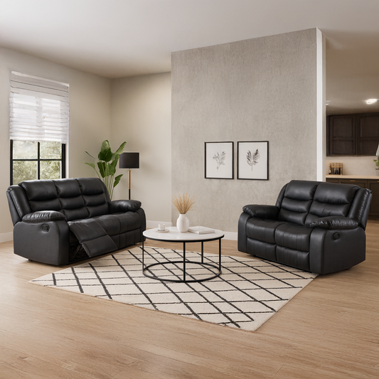 Venice Leather Reclining Sofa Suite 3 + 2 Seater