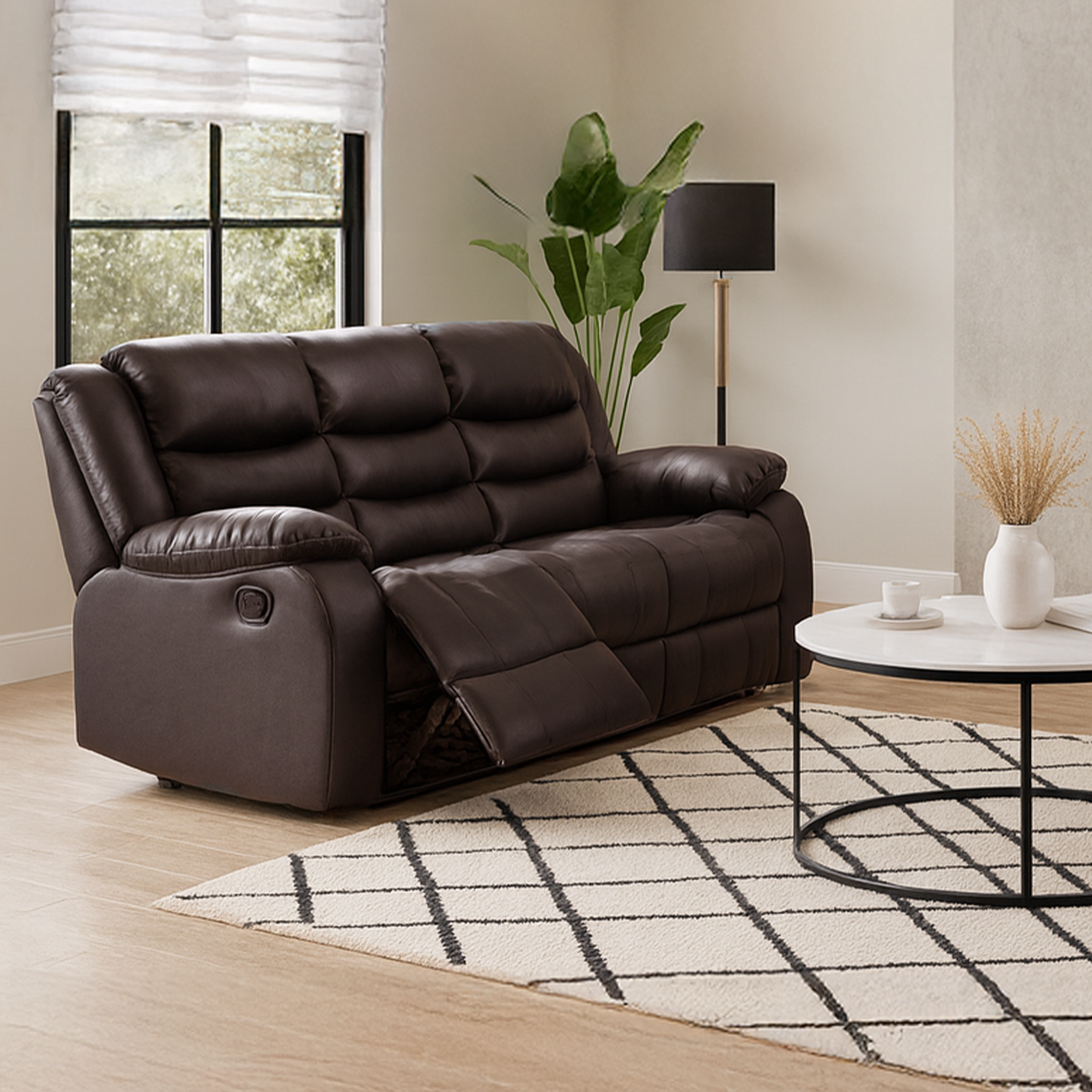 Venice Leather Reclining 3 Seater Sofa