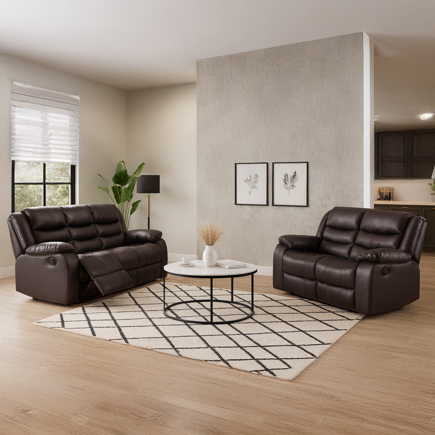 Venice Leather Reclining Sofa Suite 3 + 2 Seater