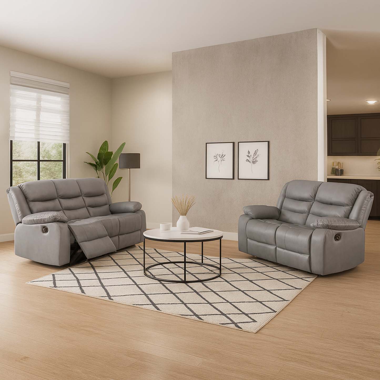 Venice Leather Reclining Sofa Suite 3 + 2 Seater