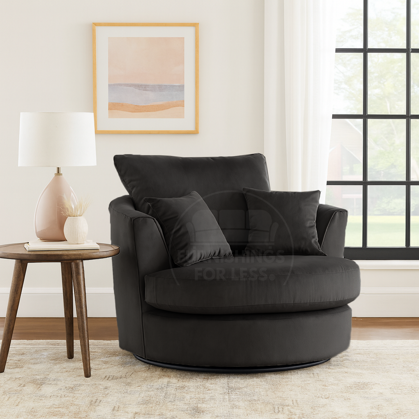 Victoria Plush Velvet Swivel Chair