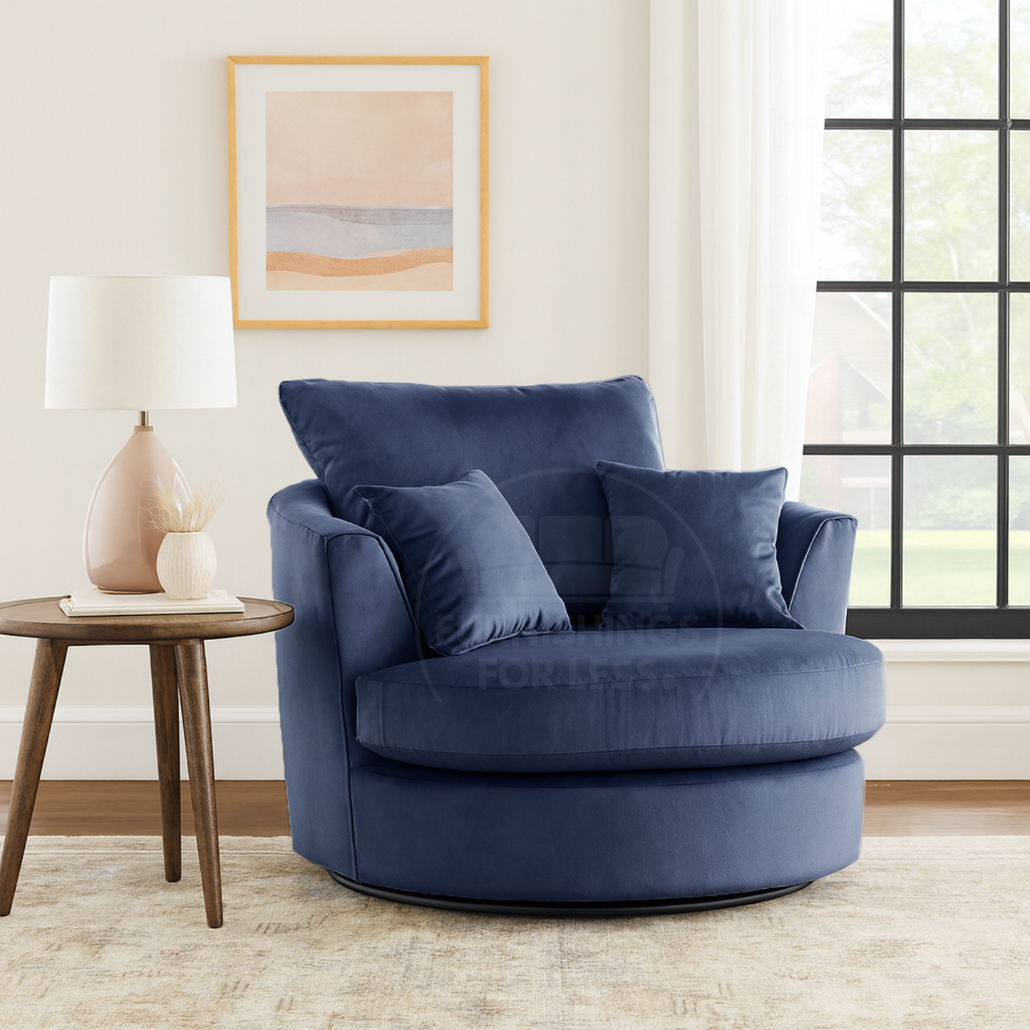 Victoria Plush Velvet Swivel Chair