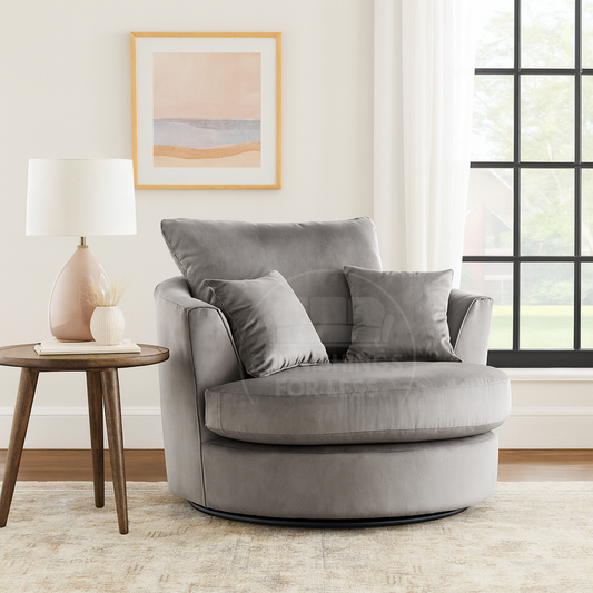 Victoria Plush Velvet Swivel Chair