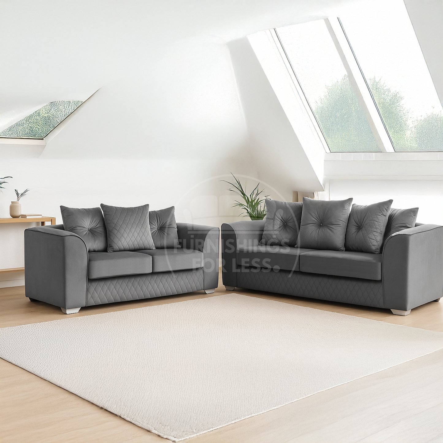 Victoria Plush Velvet Sofa Suite