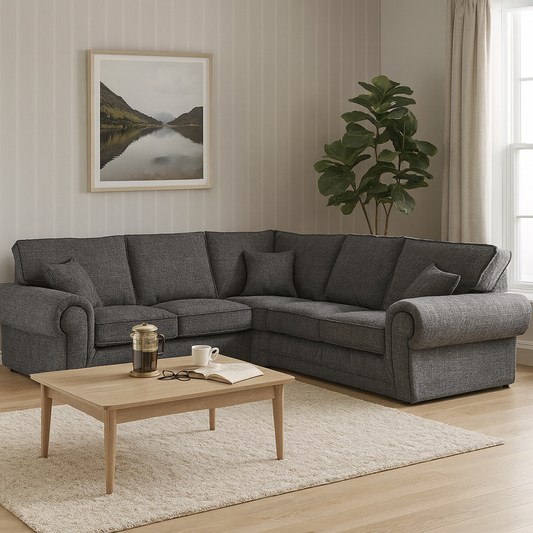 Wilcot Fabric Corner Sofa - Grey
