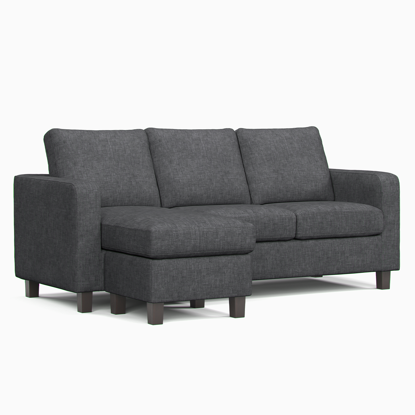 York Grey Turin Fabric 3 Seater Reversible Corner Sofa